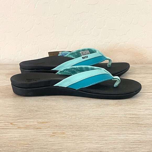New Reef Sandals 6 Ortho Bounce Aqua Turquoise Blue Thong Flip Flops NWT - Picture 5 of 12